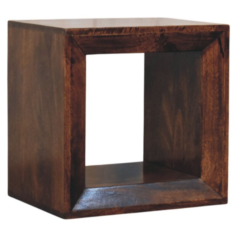 Artisan Furniture Solid Wood Solis Open California Walnut Side Table