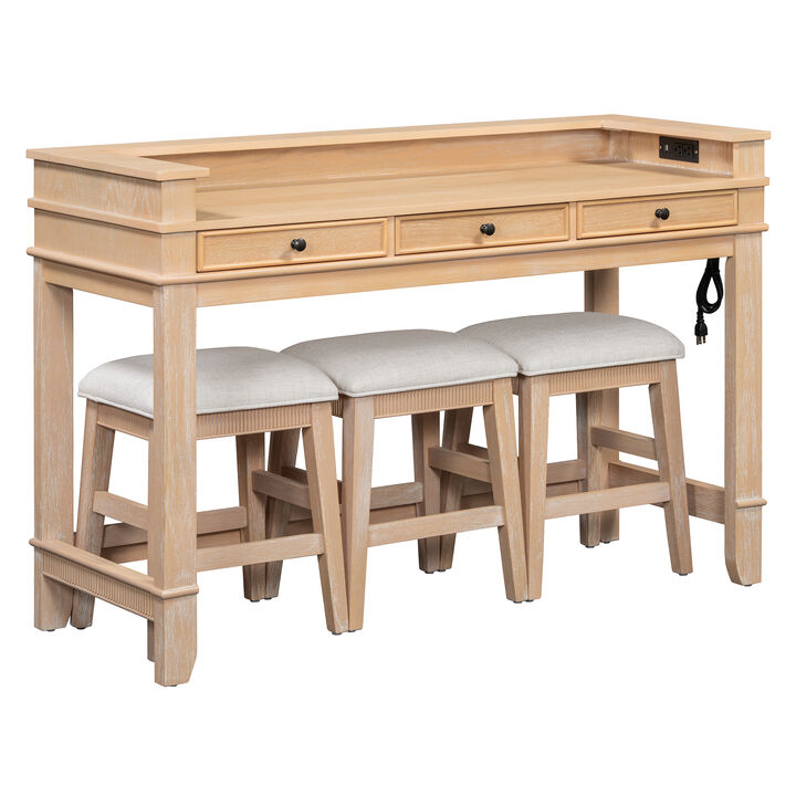 Merax 4-Piece Dining Table Set for 3