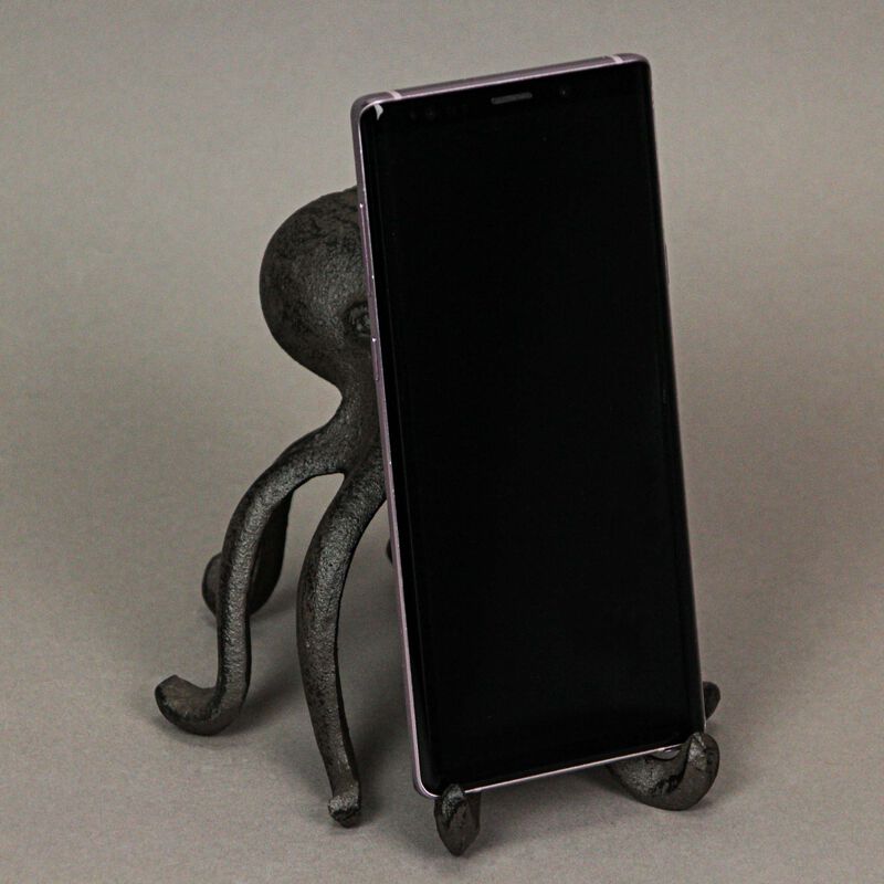 Rustic Brown Cast Iron Octopus Single Bookend / Phone Holder image number 5