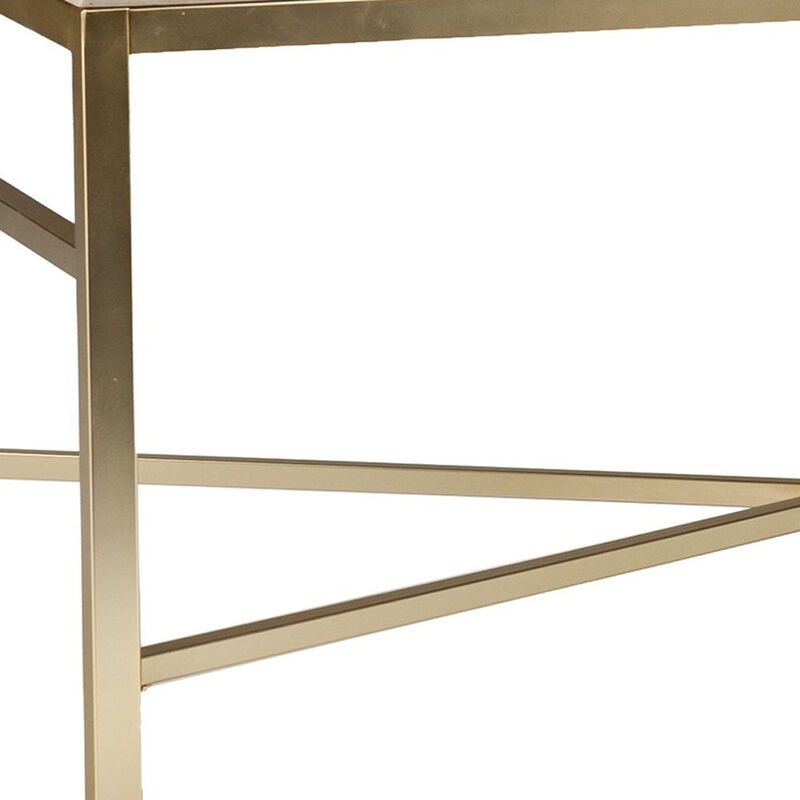 Hivvago 42 Inch Off White Manufactured Wood And Metal Rectangular Coffee Table