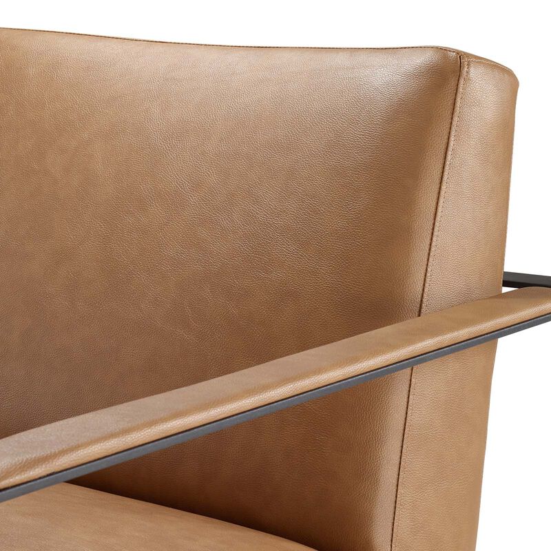 Seg Vegan Leather Accent Chair Brown
