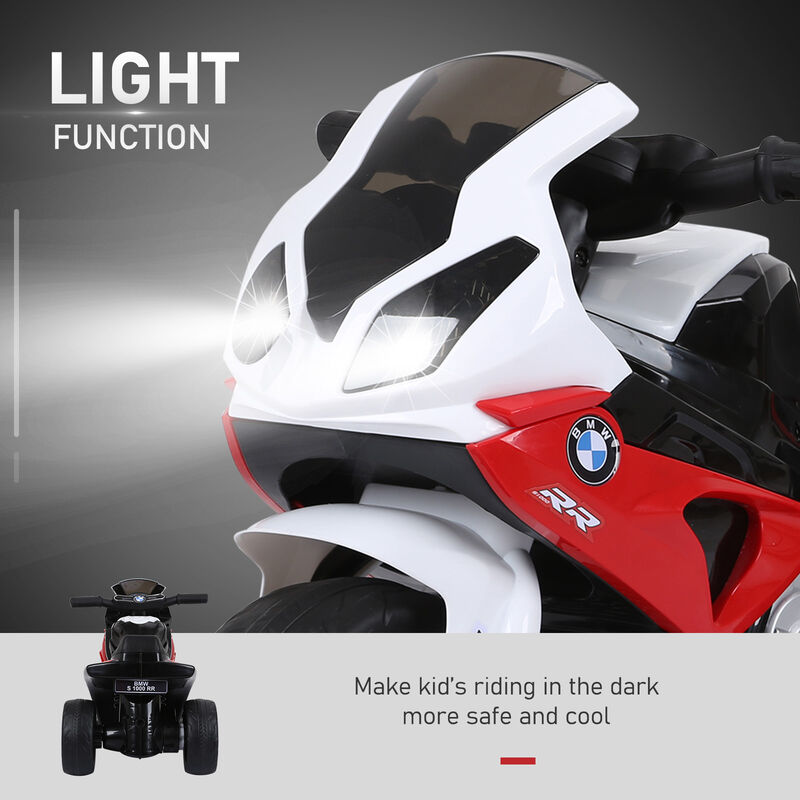 BreeBe 6V 3 Wheeled Electric Motorcycle, Kids Motorcycle Licensed BMW with Headlight, Music image number 4