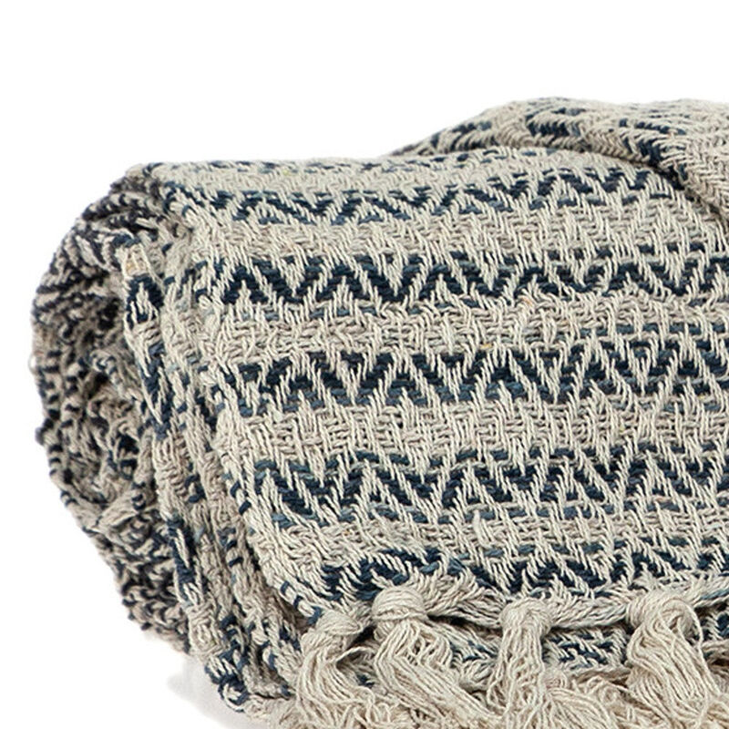 HomeRoots Beige and Taupe Diamond Weave Handloom Throw image number 4