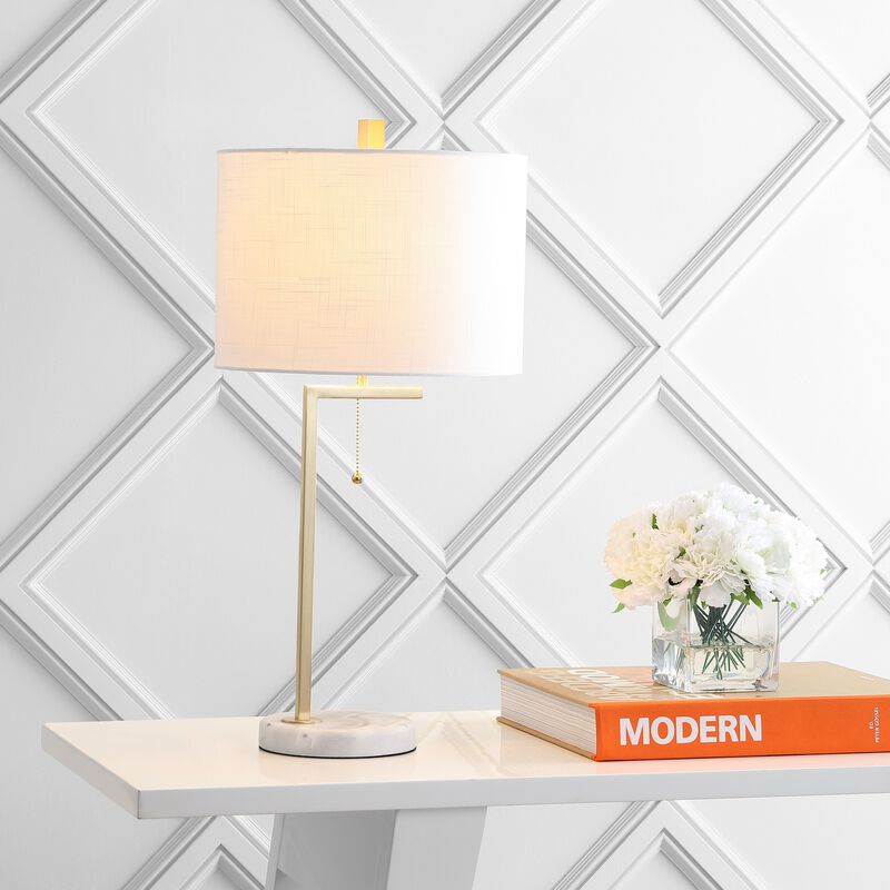 Alyssa 24.5" Metal/Marble LED Table Lamp