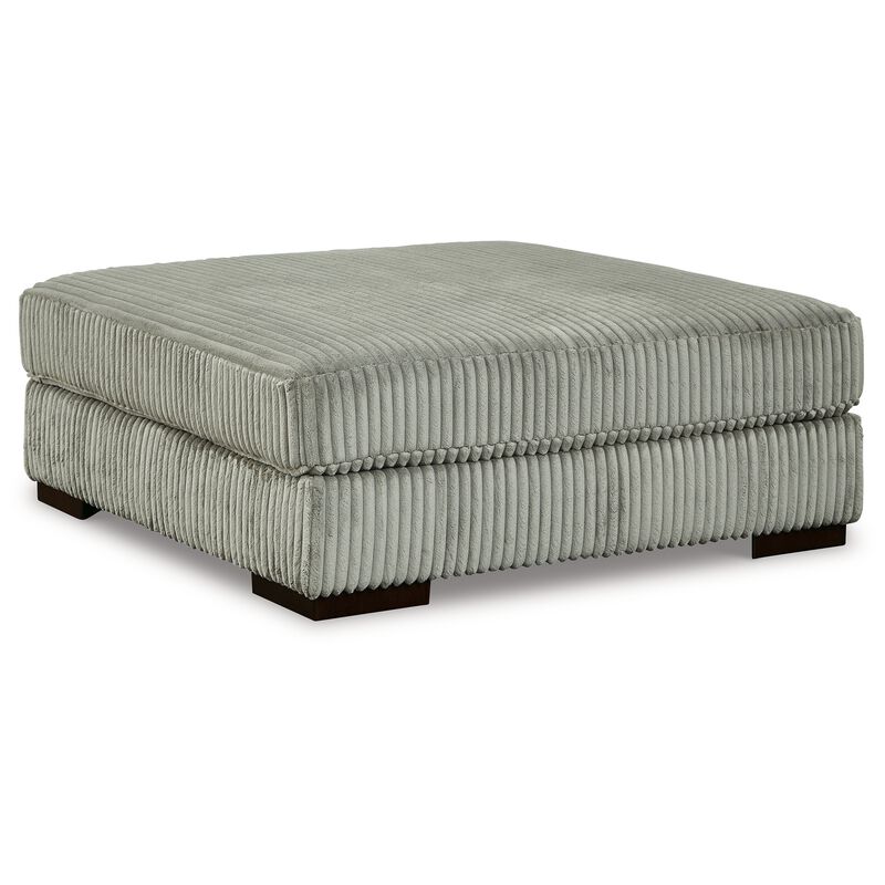 Lindy Accent Ottoman, Square 51 Inch Modern Style Light Gray Polyester - Benzara