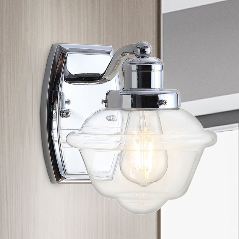 Orleans Iron/Glass Schoolhouse LED Vanity Light