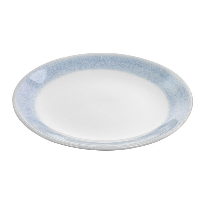 Martha Stewart 11 Inch Stoneware Dinner Plate with Blue Rim