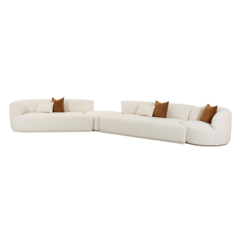 Fickle Cream Boucle 4-Piece Modular LAF Sectional image number 2