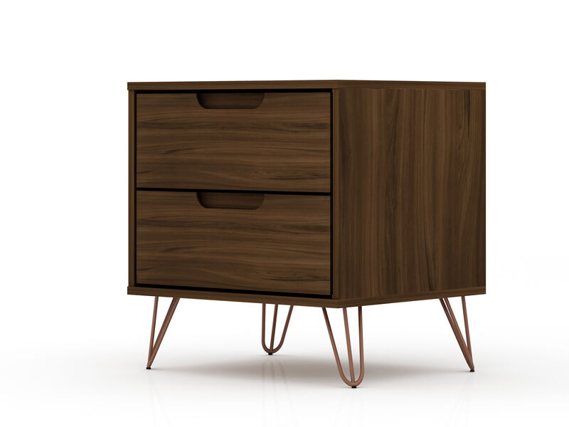 Rockefeller Brown 2-Drawer Nightstand