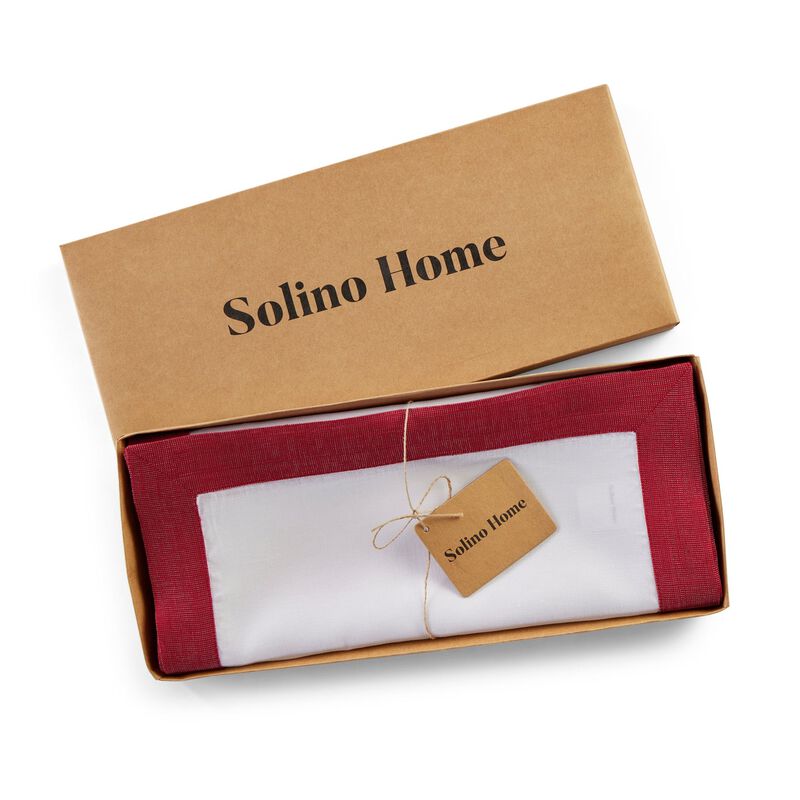 Solino Home 100% Pure Linen Table Runner - Festive Edge