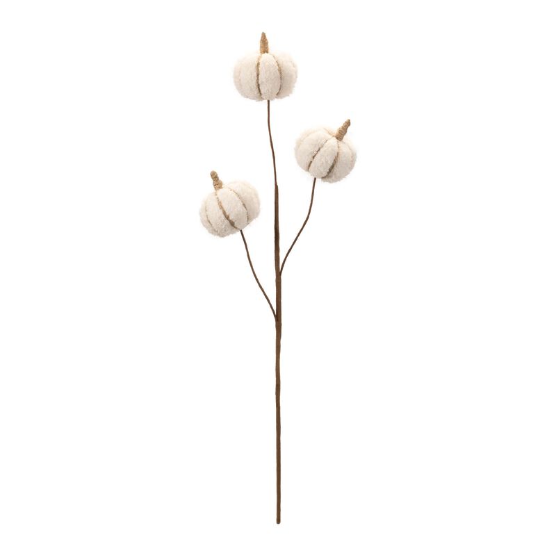 Set of 2 Plush Fall Pumpkin Sprays for Seasonal Vase, Wreath, or Centerpiece Decor