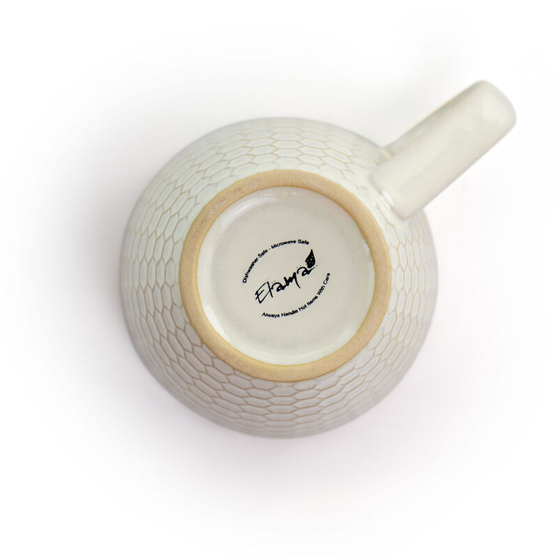 Elama Honey Ivory 16 Piece Stoneware Dinnerware Set in Ivory