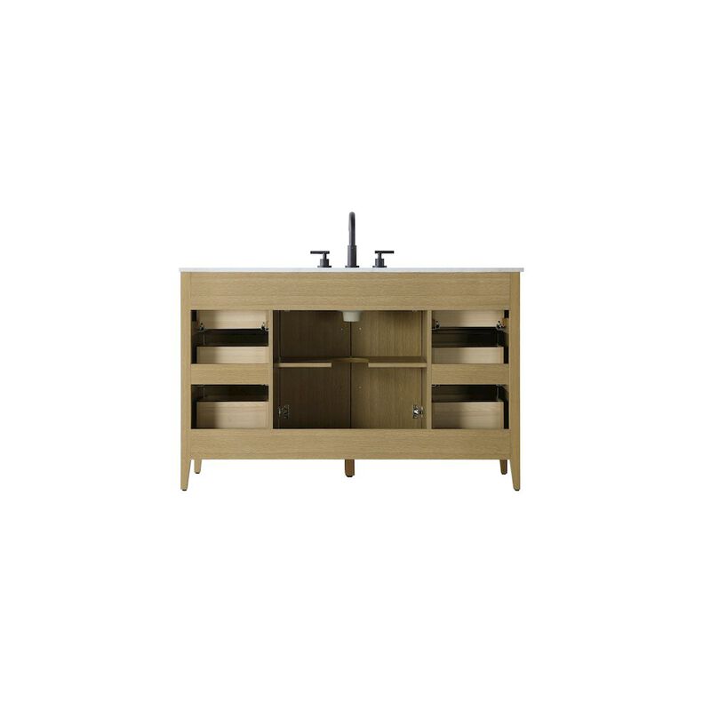 Elegant Kitchen and Bath 54 Inch Single Bathroom Vanity In Honey Brown