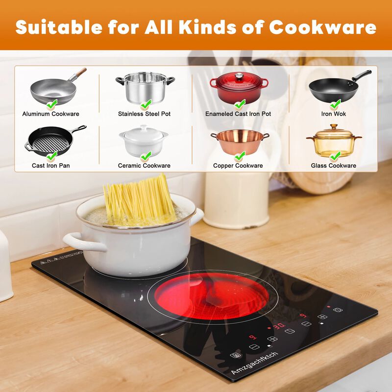 Electric Cooktop 12 inches 2-Burner Built-In image number 2