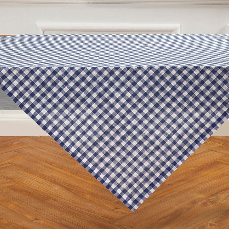 Linen Table Throw - Gingham Check