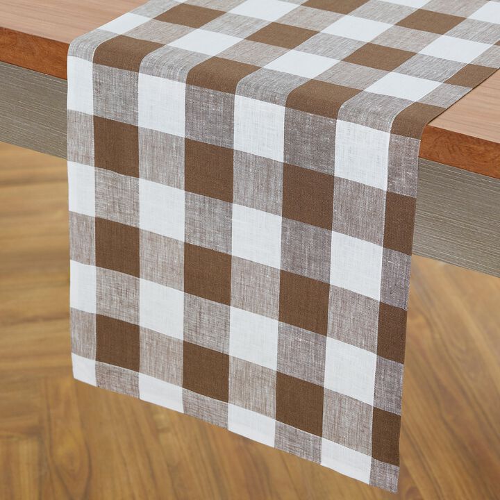 Linen Table Runner - Buffalo Check