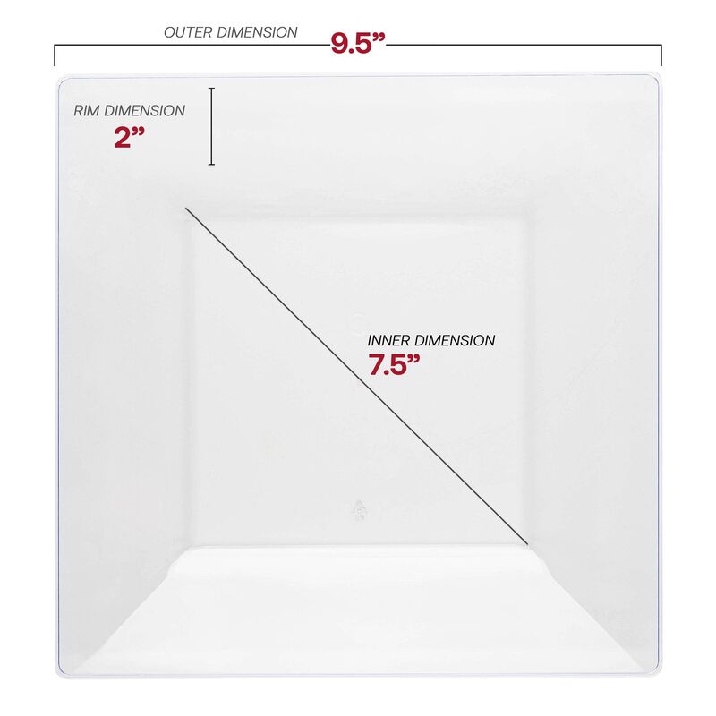 Clear Square Plastic Dinnerware Value Set (40 Sets) image number 2