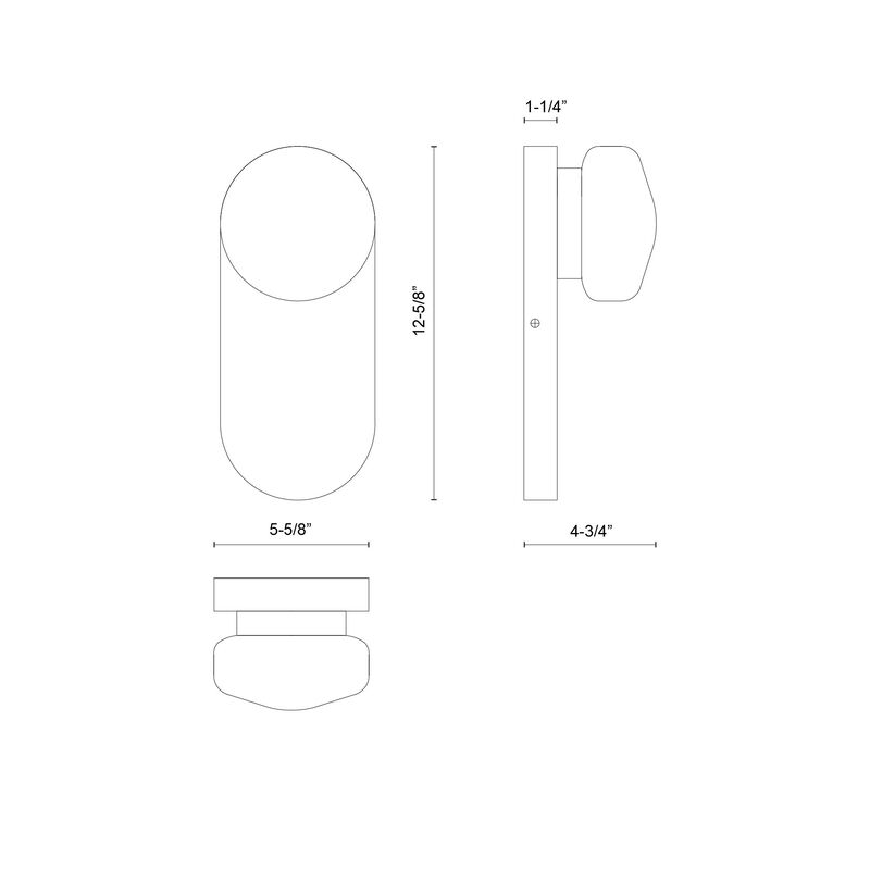 Ariel 12-in Socket Damp-Rated Wall/Vanity Light image number 8