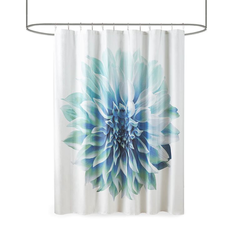 Gracie Mills Candace 200TC Modern Floral Cotton Shower Curtain