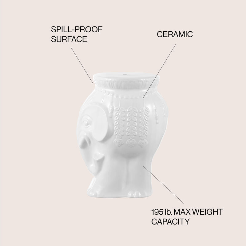 Orla Modern Bohemian Elephant Ceramic Garden Stool