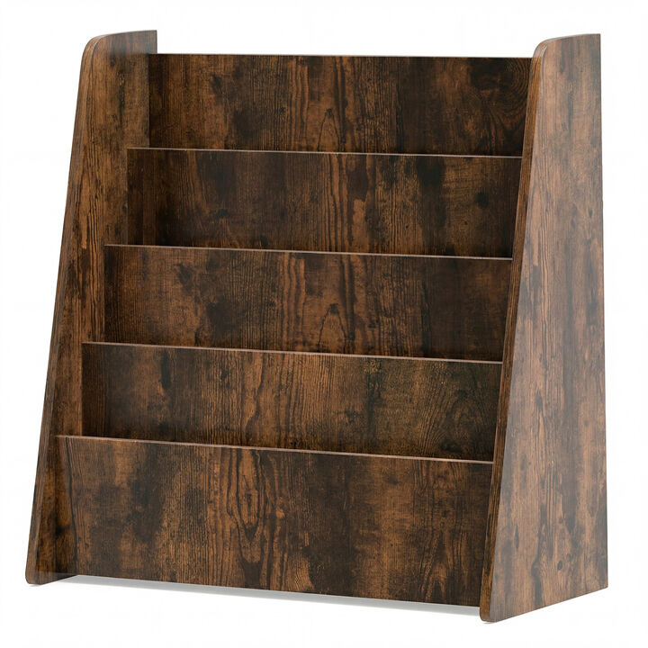Kids 4 Tier Bookshelf with Spacious Compartments for Bedroom and Playroom