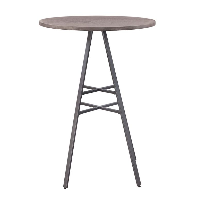 Stockton Round Pub Table - Slate Grey - Grey Oak Top