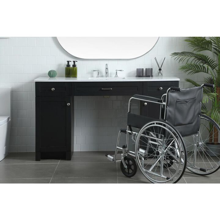 Elegant Kitchen and Bath 60 Inch ADA Compliant Bathroom Vanity In Black