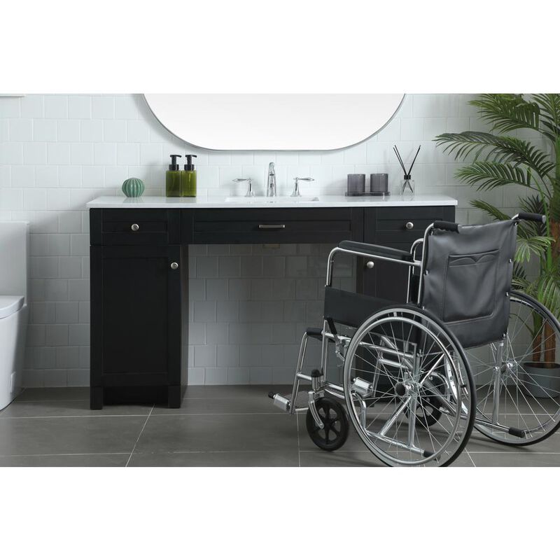 Elegant Kitchen and Bath 60 Inch ADA Compliant Bathroom Vanity In Black