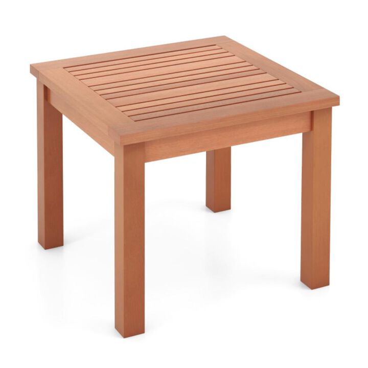 Hivvago Square End Outdoor Adirondack Side Table with Slatted Tabletop