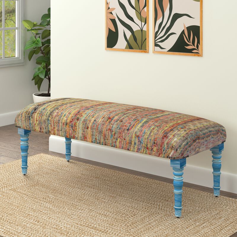 Ava Rainbow Striped Accent Bench image number 5