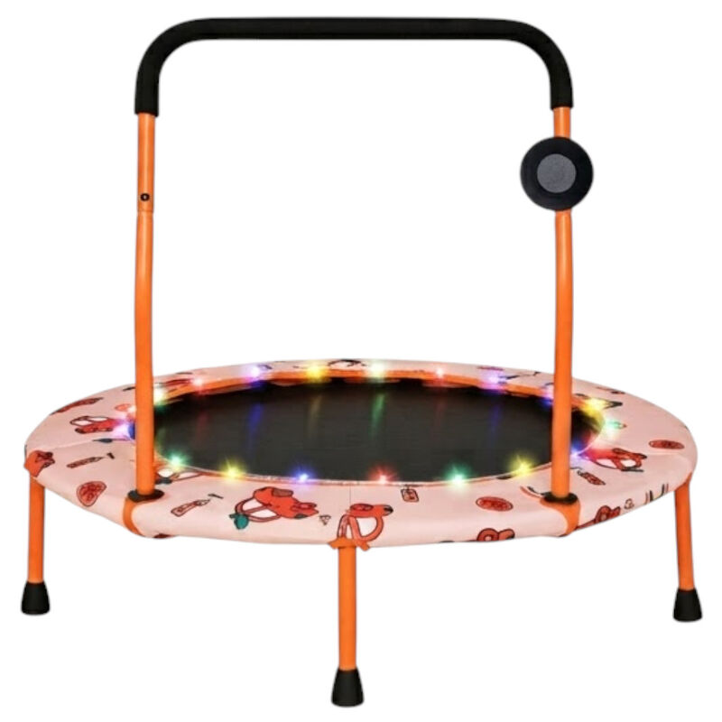 Kids Mini Trampoline with Colorful LED Lights and Bluetooth Speaker image number 0