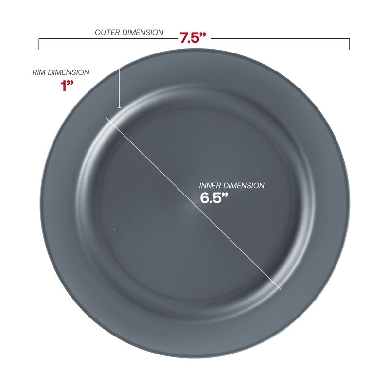 Matte Charcoal Gray Round Plastic Dinnerware Value Set (40 Sets) image number 3