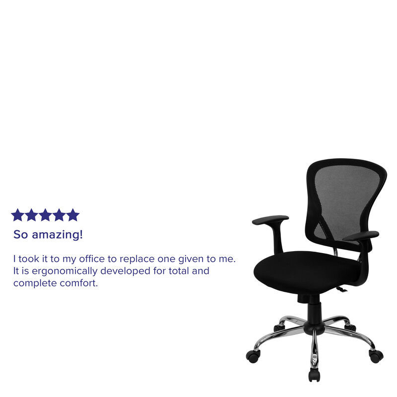 Alfred Mid-Back Dark Gray Mesh Swivel Task Office Chair with Chrome Base and Arms image number 4