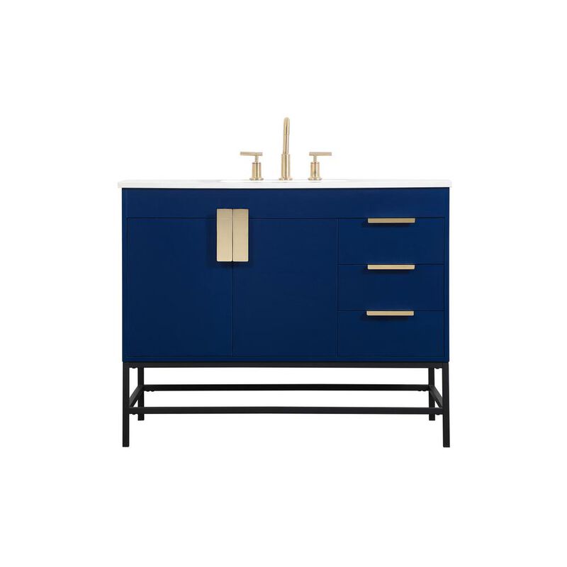 Elegant Kitchen and Bath 42 inch Single bathroom vanity in blue