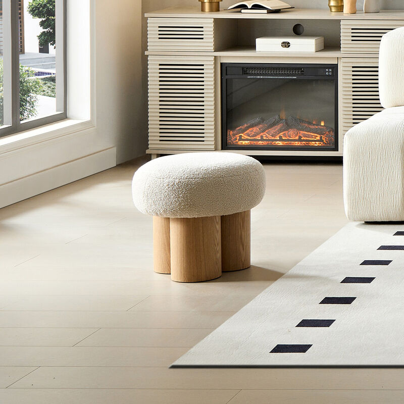 GOODSILO Versatile Mushroom Stool with Plush Wool Seat - Compact Multi-Functional Footrest and Accent Furniture Piece image number 8