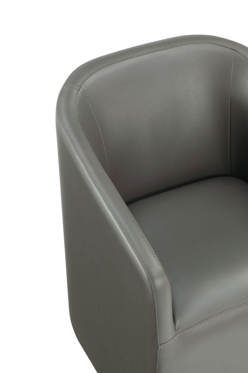 Anna Round Dining Arm Chair in Gray