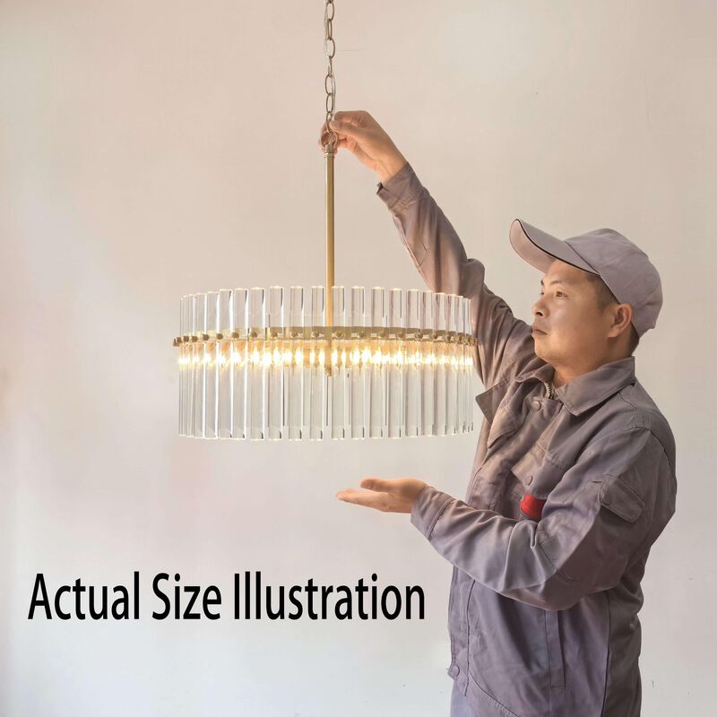 Clara 5-light Brushed Brass Crystal Chandelier image number 2