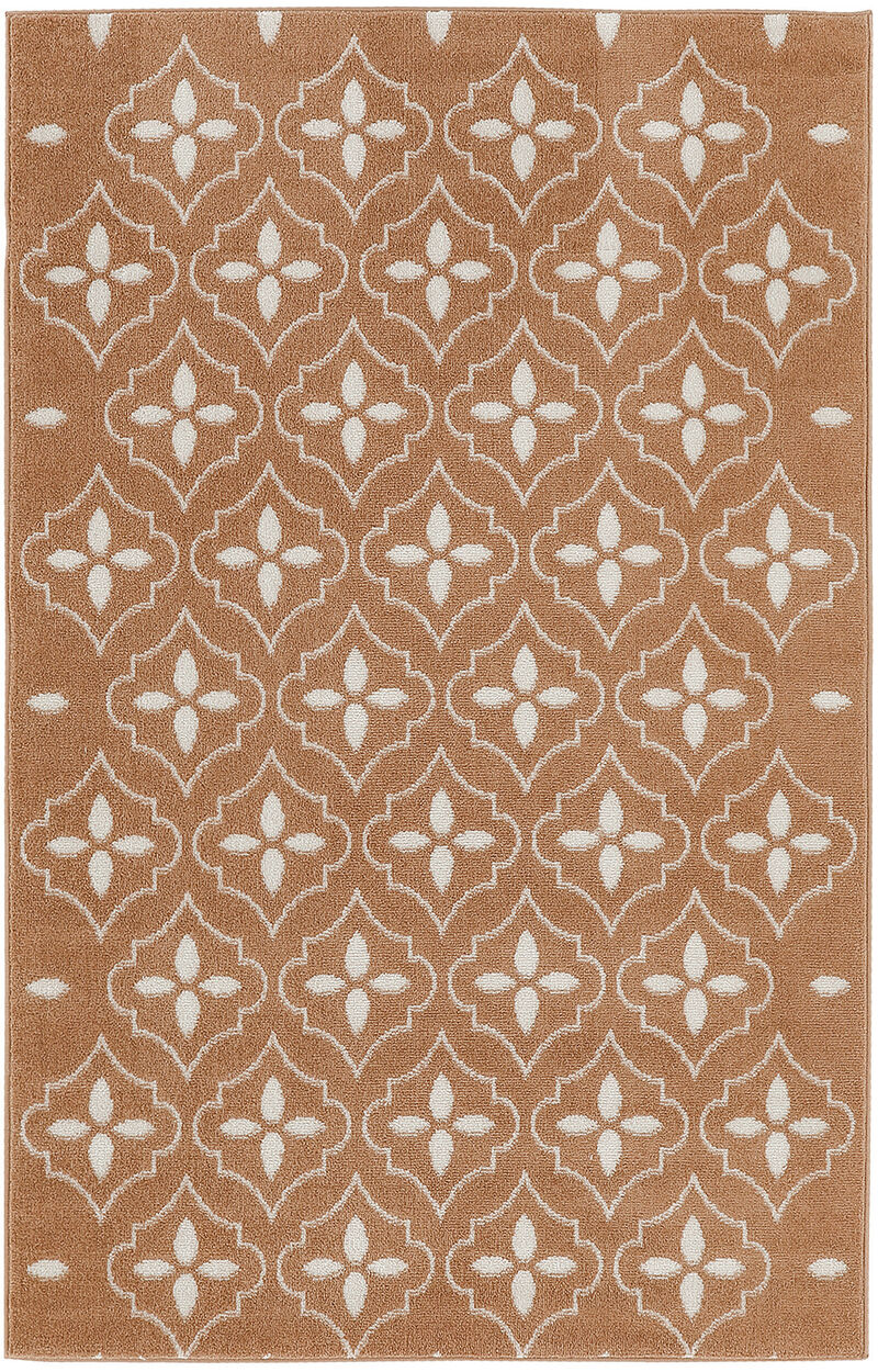HomeRoots 4' X 6' Copper Geometric Indoor Outdoor Area Rug image number 0