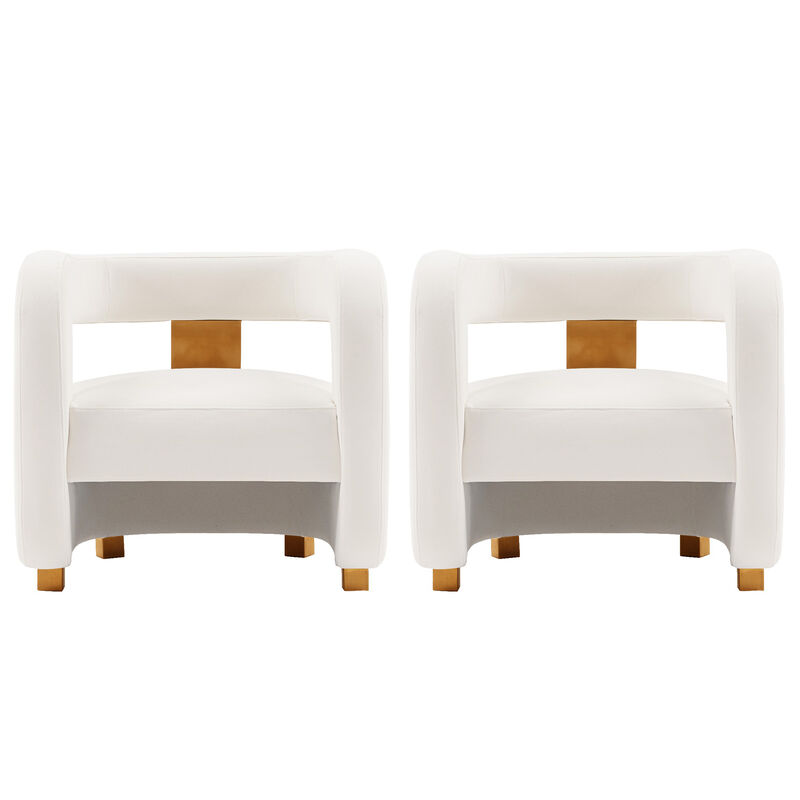 Amirah White Accent Chairs (Set of 2) image number 0