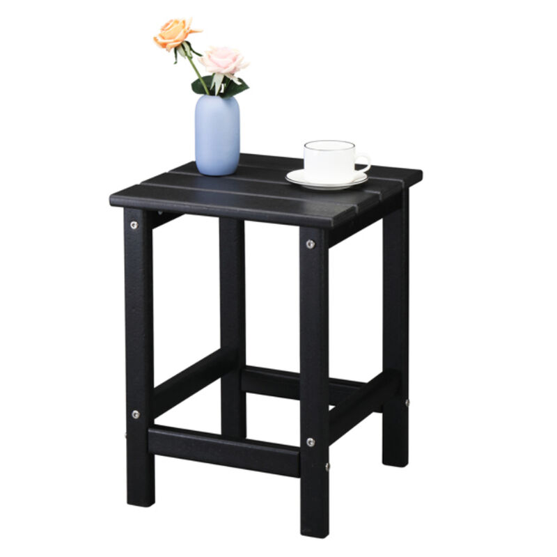 HDPE Square Side Table with Single Layer Design for Home or Garden