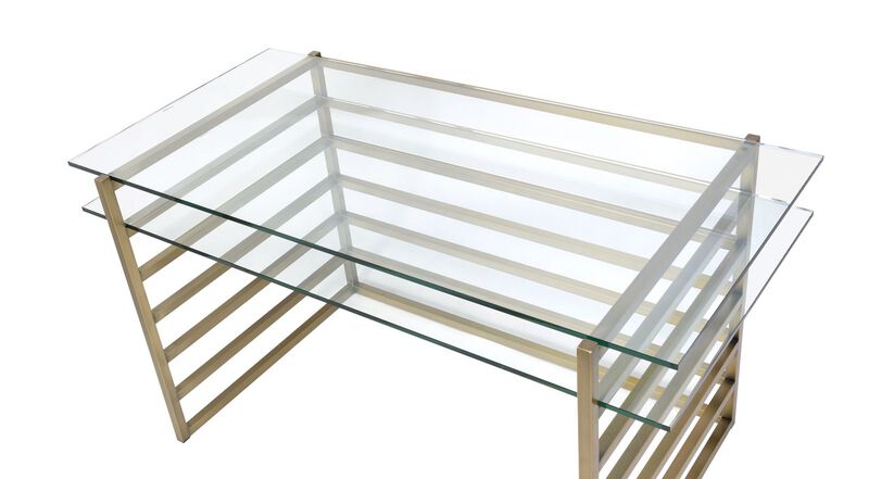 Shona Desk in Antique Gold & Clear Glass image number 3