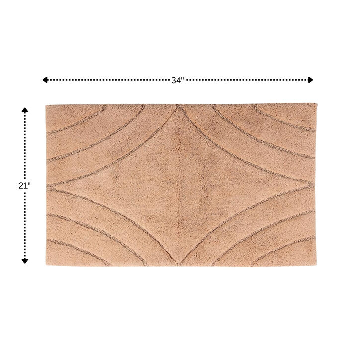 Knightsbridge Diamond 220 GSF Non Skid Back Bath Rug 21" x 34" - Aqua