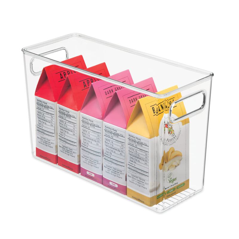 iDesign Plastic Stackable Kitchen Organizer Bin with Easy to Grip Integrated Handles for Kitchen, Fridge, Freezer, Pantry and Ca