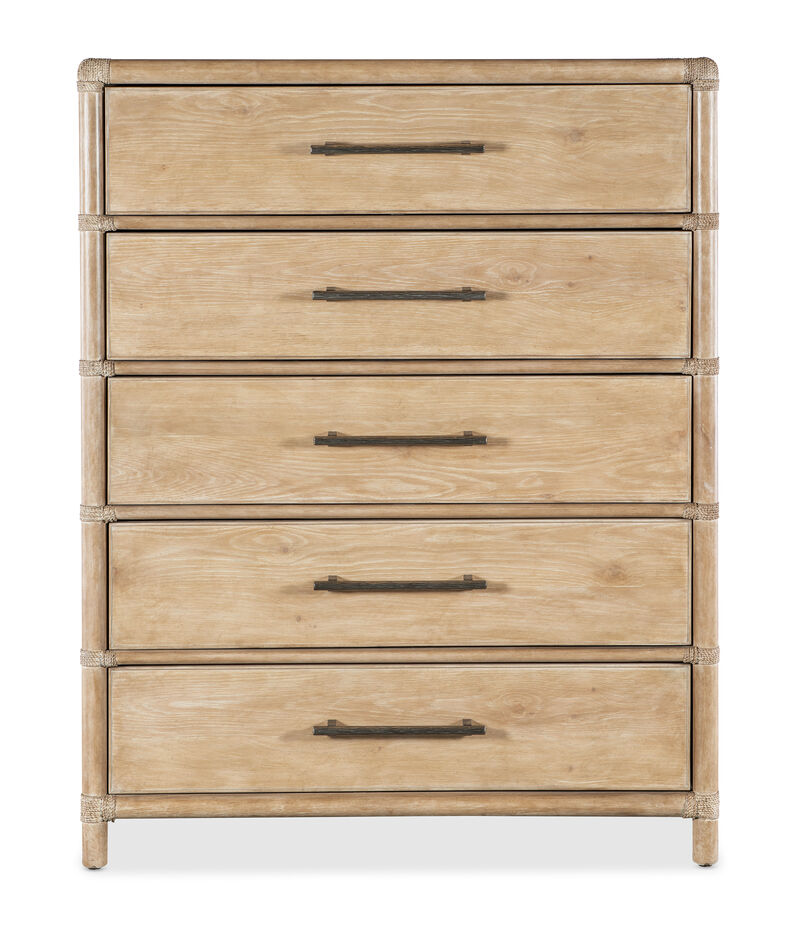 Retreat Pole Rattan Five-Drawer Chest