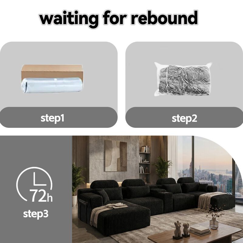 Kupkex U-Shaped Sectional Sofa image number 8
