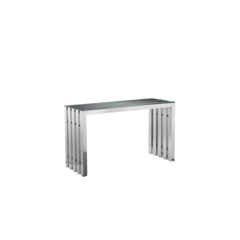 Pangea Home Vlad Console Brushed Metal