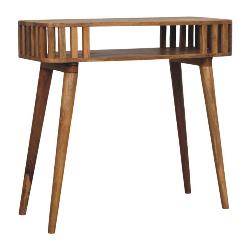 Artisan Furniture Solid Wood Slatted Oak-ish Console