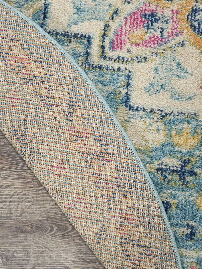 Passion PSN25 Ivory/Light Blue 4' x Round Rug