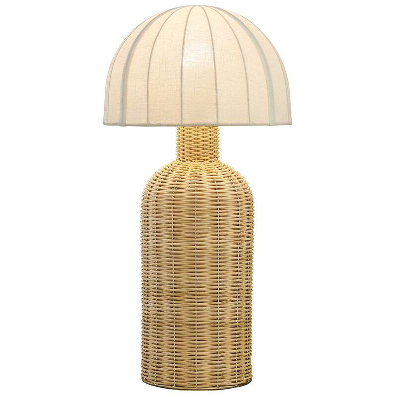 Santo Rattan Table Lamp With Dome Shade image number 0