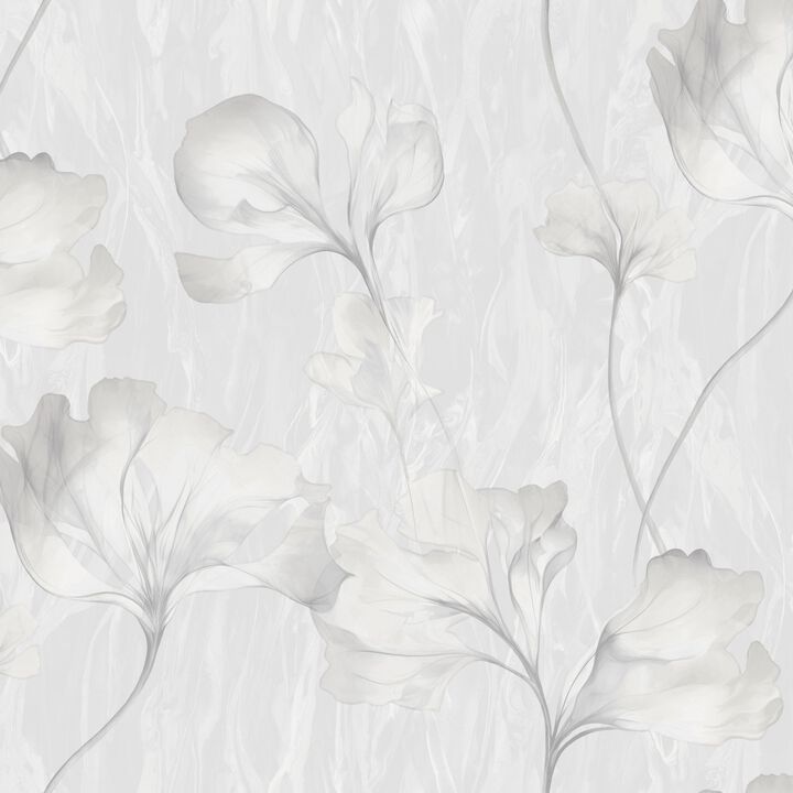 Very Classical Floral All-over Grey Wallpaper VE3317
